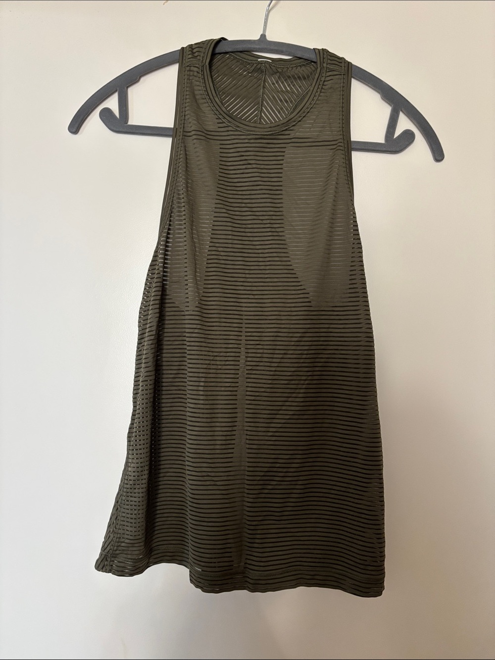 Lululemon Olive Green Striped Racerback Tank